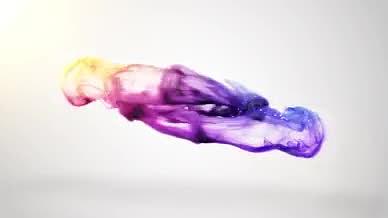 彩色烟雾粒子水墨logo动画片头模板视频的预览图